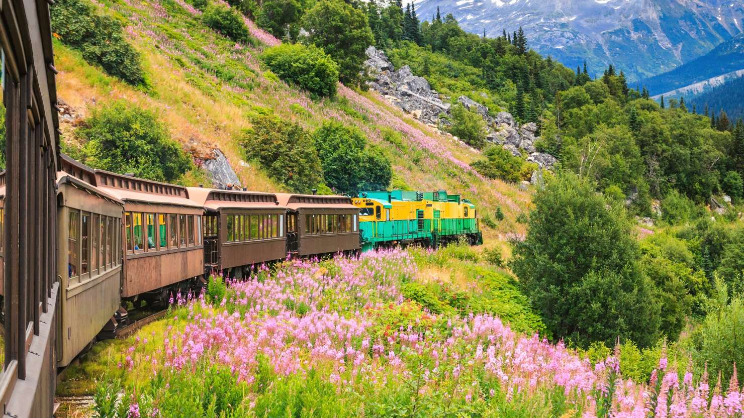 Skagway, Alaska. The scenic White Pass & Yukon Route Railroad.