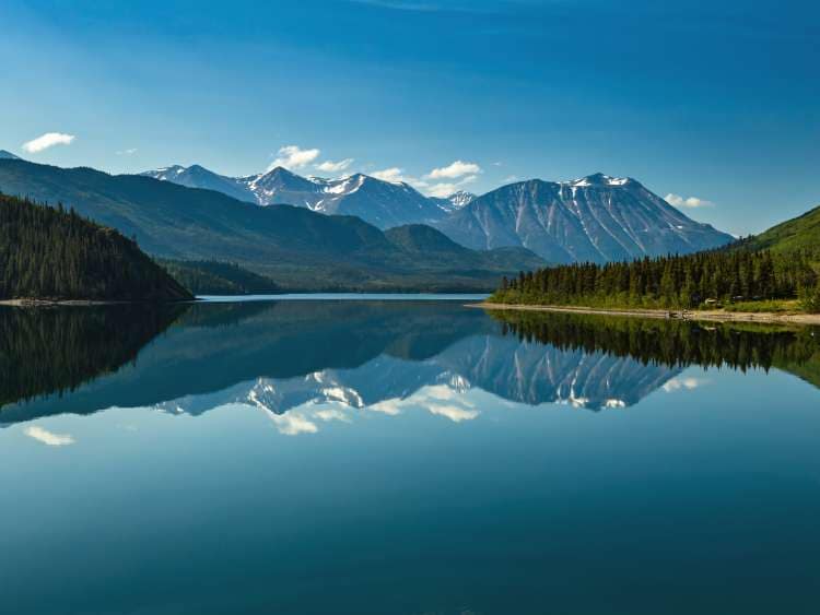 The Landscape between Carcross and Skagway in Alaska and Canada