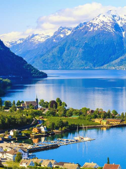 Spectacular scenery of the morning Sørfjord, Norway