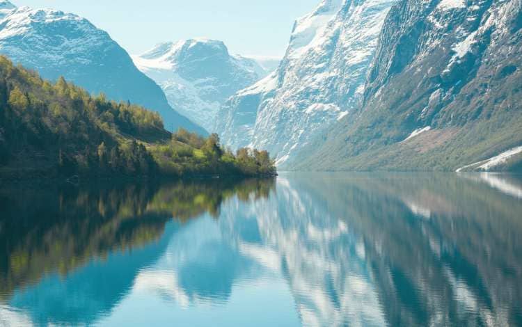 Beautiful panorama of Norwegian nature