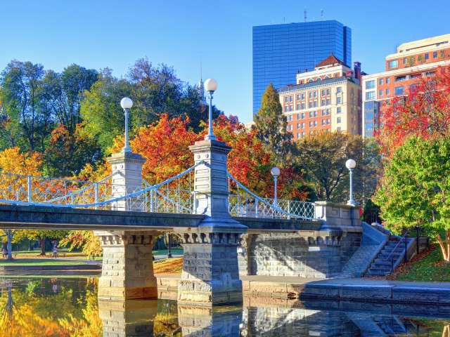 Boston Public Garden, is a large park in the heart of Boston, Massachusetts, adjacent to Boston Common.