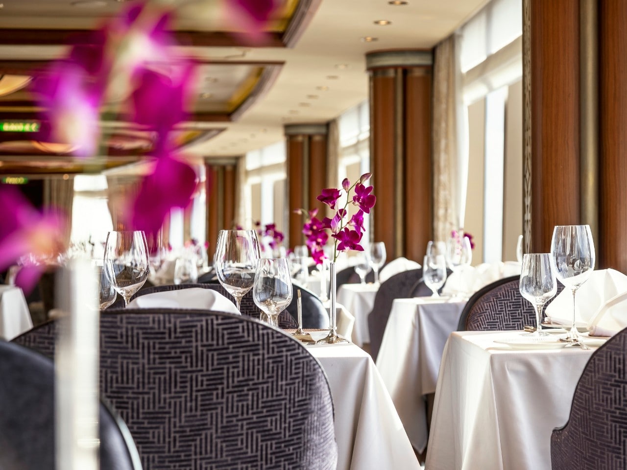 The Queens Grill restaurant on board Queen Elizabeth