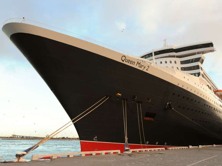 Queen Mary 2 moored in Southampton