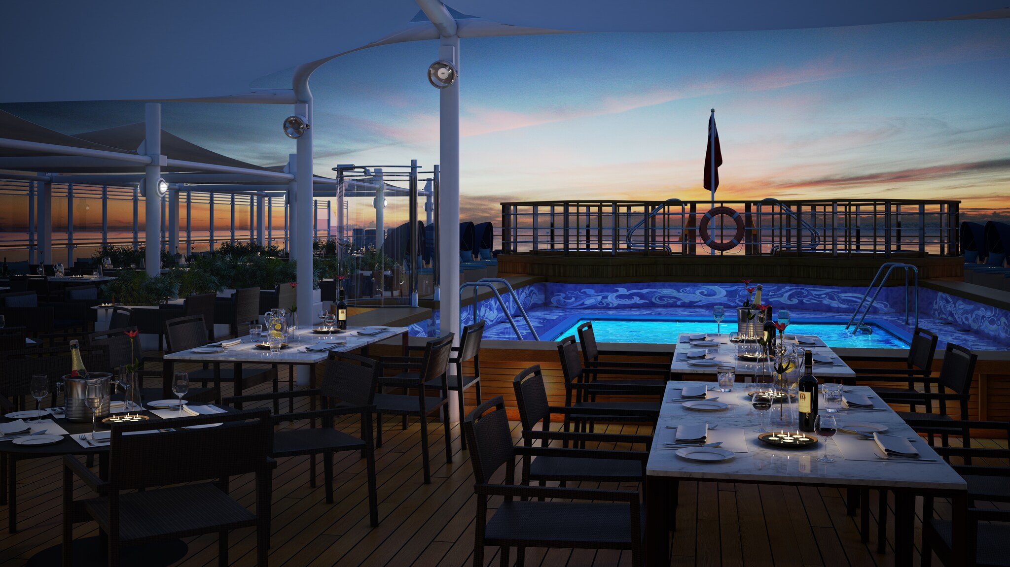 Al Fresco Dining Options On Board The Cunard Cruise Line
