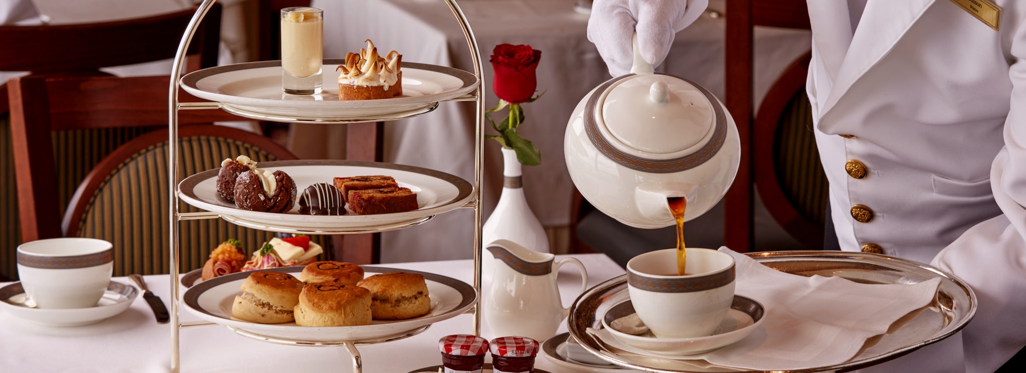 Serving Cunard Afternoon Tea