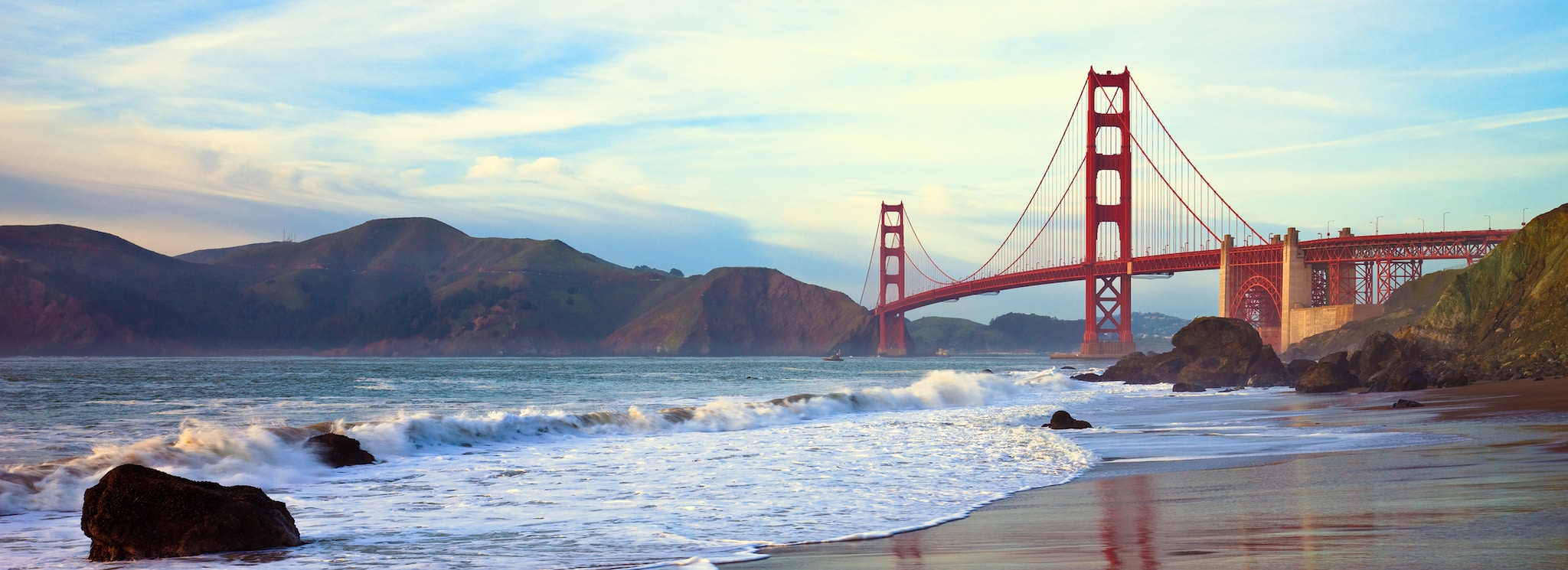 San Francisco Bay with view of Golden Gate Bridge