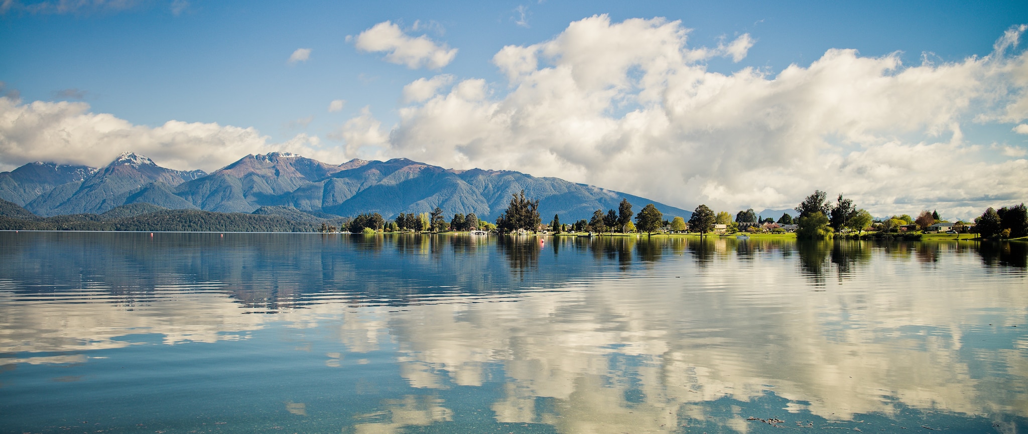Lake Te Anau reflections, Fiordland, New Zealand; Shutterstock ID 162188792; Invoice Number: -