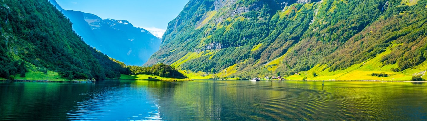 Aurlandsfjord - unesco enlisted natural heritage site - in Norway